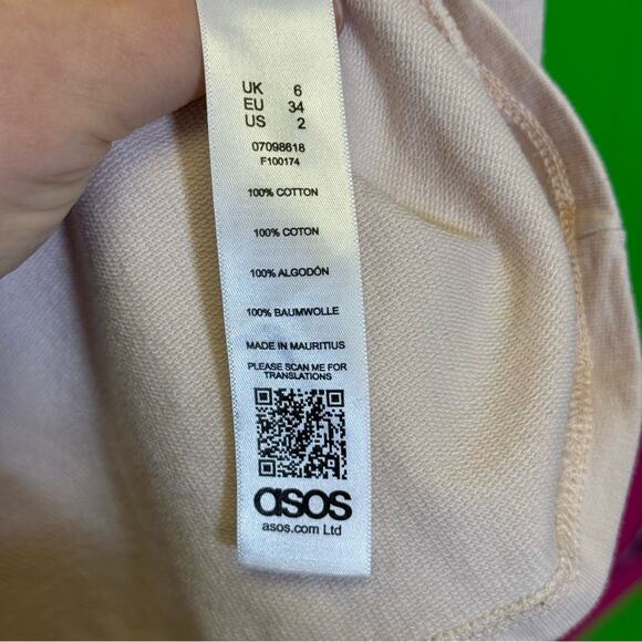 ASOS Cream Cold Shoulder Sweatshirt. Size 2. In excellent condition! - Picture 4 of 6
